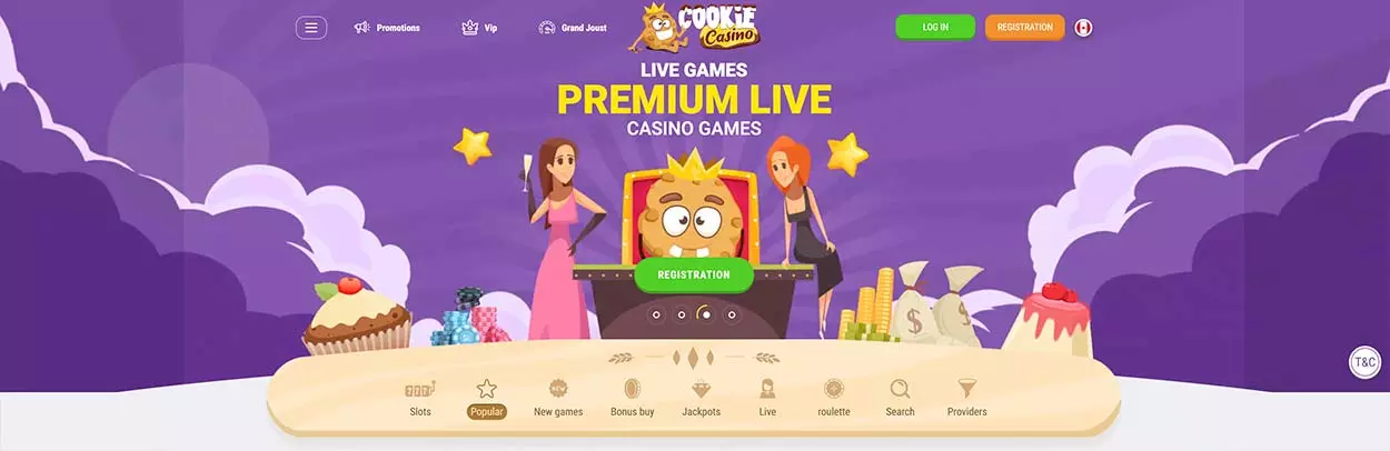 Slot games lobby at CookieCasino Canada