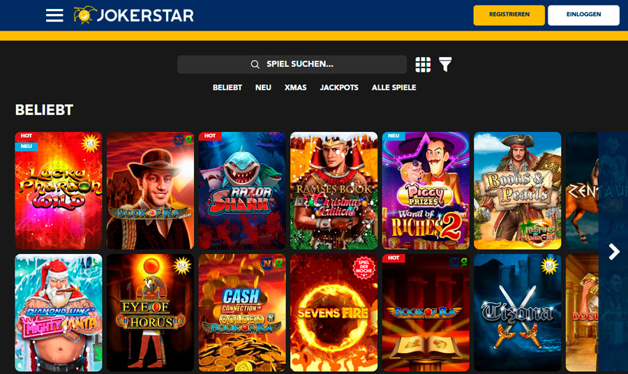 Spielautomaten im Jokerstar Casino